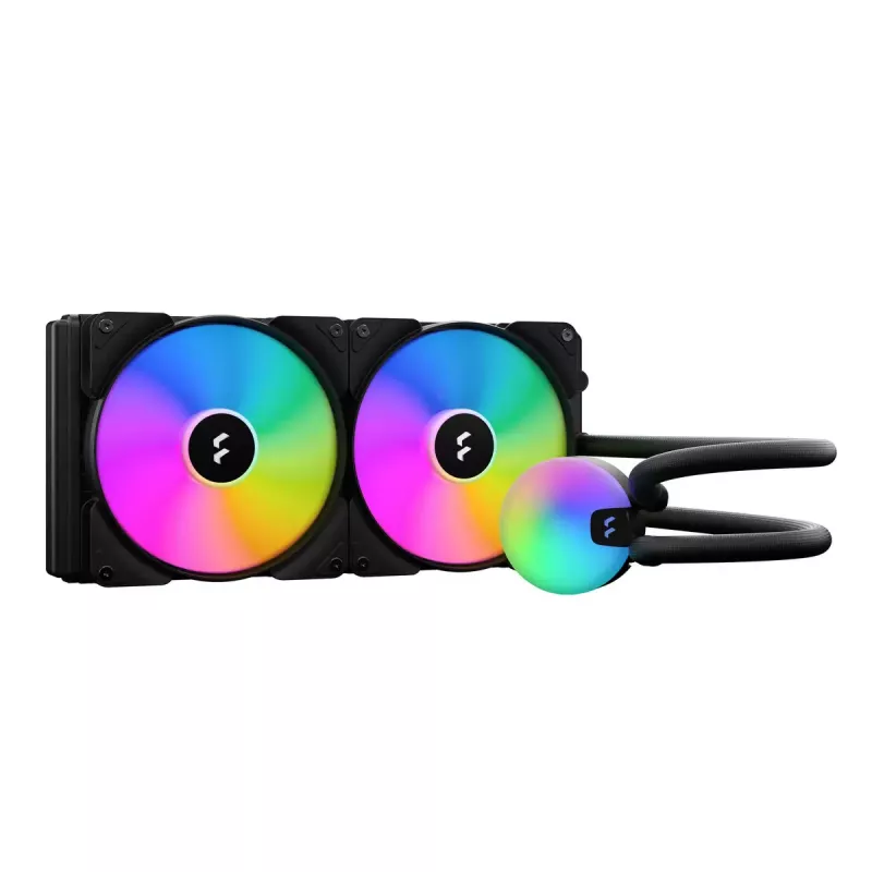All-in-one liquid CPU cooler Fractal Design Lumen S28 v2 RGB — 140 mm fans, 500–1700 RPM, Black