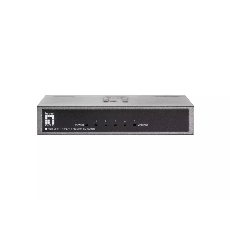 LevelOne 5-Port Fast Ethernet Switch, 1 x SC Multi-Mode Fiber