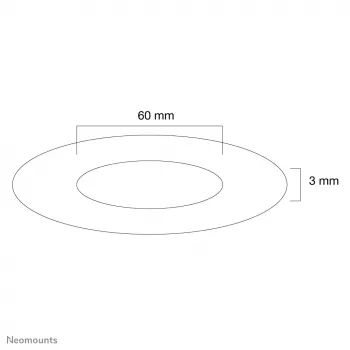 Neomounts FPMA-CRS6 Ceiling cover - diam. 60 mm, Silver, Plastic, Ceiling, 3 mm, 6 cm, 1 pc(s)