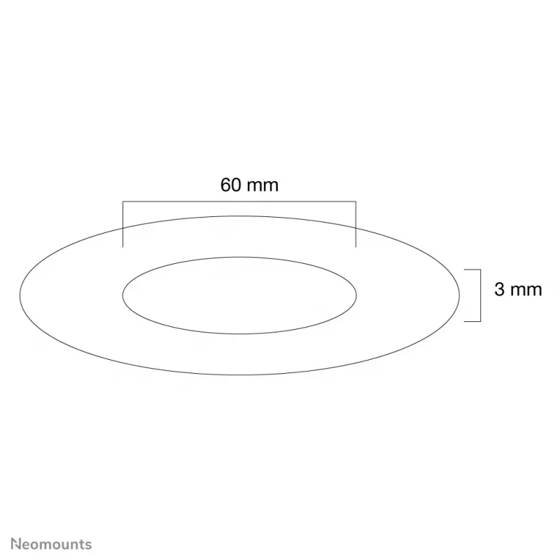 Neomounts FPMA-CRS6 Ceiling cover - diam. 60 mm, Silver, Plastic, Ceiling, 3 mm, 6 cm, 1 pc(s)