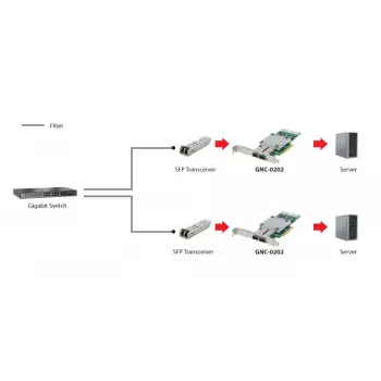 Network Card LevelOne GNC-0202 10 Gigabit Fiber PCIe 8X 2 x SFP