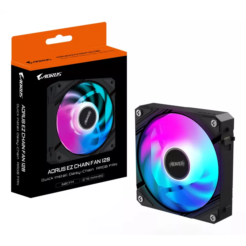 All-in-one liquid cooler GIGABYTE AORUS EZ CHAIN FAN 120 12 cm Black