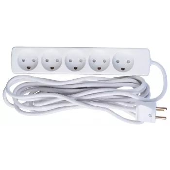 Power Extension Cable Microconnect GRU0055WDK 5m 5 AC Outlets Indoor White