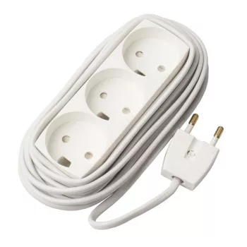 Power Extension Cable Microconnect GRUELU3H050 5m 3 AC Outlets White