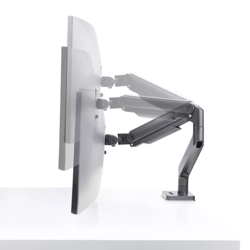StarTech.com Monitor Desk Mount for up to 49in 32:9 Ultrawide Curved Screens, Mechanical Spring Arm, C-Clamp/Grommet, Tool-Less Adjustment, Max 44lb/20kg