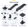 StarTech.com Monitor Desk Mount for up to 49in 32:9 Ultrawide Curved Screens, Mechanical Spring Arm, C-Clamp/Grommet, Tool-Less Adjustment, Max 44lb/20kg