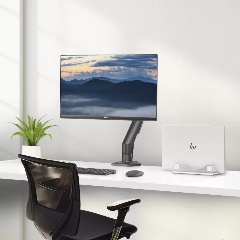 StarTech.com Desk Mount Monitor Arm, Up To 32 inch Display, Max 22lb/10kg, VESA 75x75/100x100, C-Clamp, Fully Articulating, Mechanical Spring, TAA-compliant