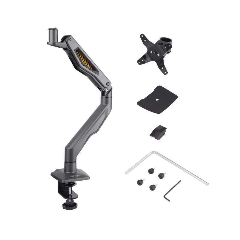 StarTech.com Desk Mount Monitor Arm, Up To 32 inch Display, Max 22lb/10kg, VESA 75x75/100x100, C-Clamp, Fully Articulating, Mechanical Spring, TAA-compliant