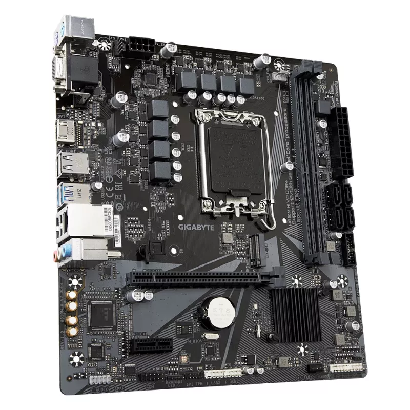 GIGABYTE H610M H V2 DDR4 Motherboard - Supports Intel Core 14th CPUs, 6+1+1 Hybrid Digital VRM, up to 3200MHz DDR4 (OC), 1xPCIe 3.0 M.2, GbE LAN, USB 3.2 Gen 1
