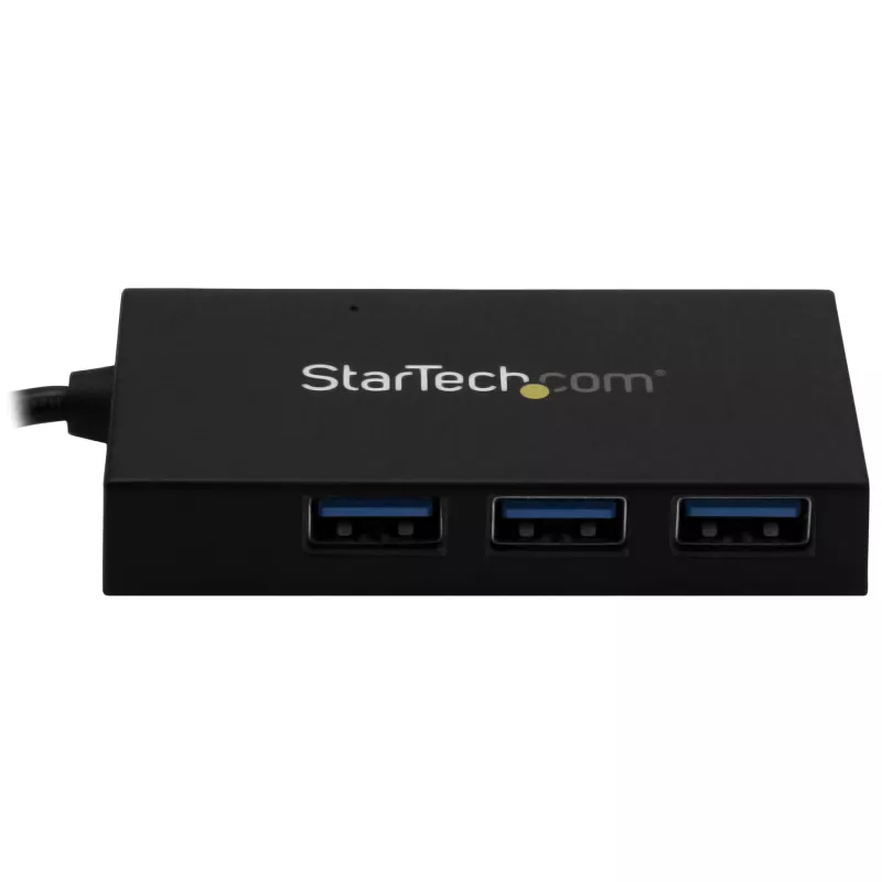 StarTech.com 4 Port USB 3.0 Hub - USB Type-A Hub with 1x USB-C & 3x USB-A (SuperSpeed 5Gbps) - USB Bus or Self-Powered - Portable USB 3.1/3.2 Gen 1 BC 1.2 Charging Hub w/ Power Adapter~4 Port USB 3.0 Hub - USB Type-A Hub with 1x USB-C & 3x USB-A (SuperSpeed 5Gbps) - USB Bus or Self-Powered - Portable USB 3.2 Gen 1 BC 1.2 Charging Hub w/ Power Adapter