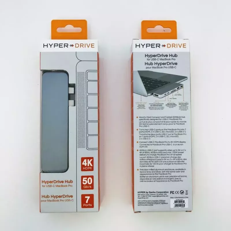 HUB HYPER HD28C USB 3.2 Gen 1 Type-C Grey MicroSD SD HDMI Thunderbolt 3
