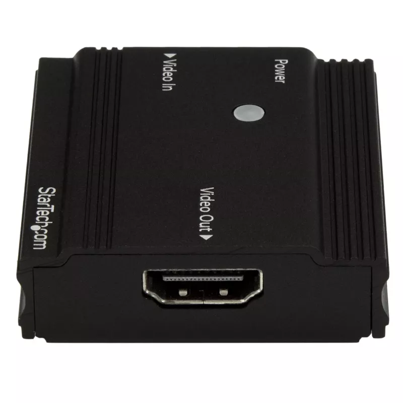 StarTech.com HDMI Signal Booster - HDMI Extender - 4K 60Hz, 3840 x 2160 pixels, AV repeater, 35 m, Black, HDCP