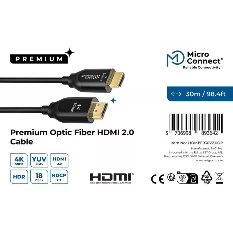 Microconnect Premium Optic HDMI Cable 25m