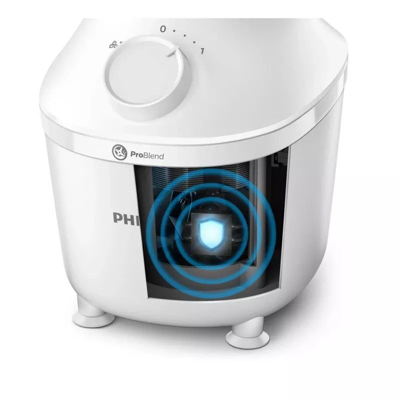 Tabletop blender Philips HR2041/00 — 450 W, 1.9 L plastic bowl, stainless steel blades, white