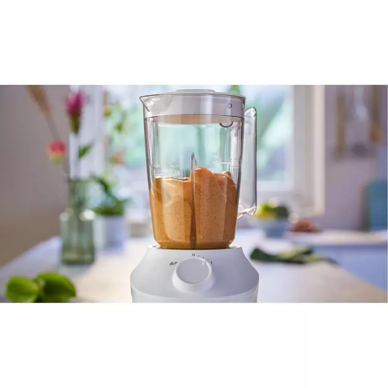 Tabletop blender Philips HR2041/00 — 450 W, 1.9 L plastic bowl, stainless steel blades, white