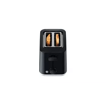 Toaster BRAUN HT1010BK — 2-slice, 900 W, black, plastic housing, slot 132×35×119 mm