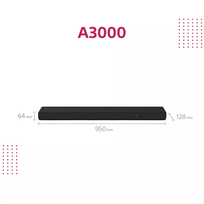 Soundbar Sony HT-A3000 Black 3.1 channels 250 W