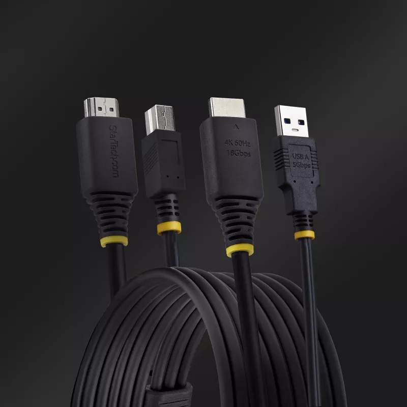 StarTech.com 6ft (1.8m) HDMI and USB 5Gbps KVM Cable, 4K 60Hz, HDMI 2.0 and USB Combo Cable for KVM Switches