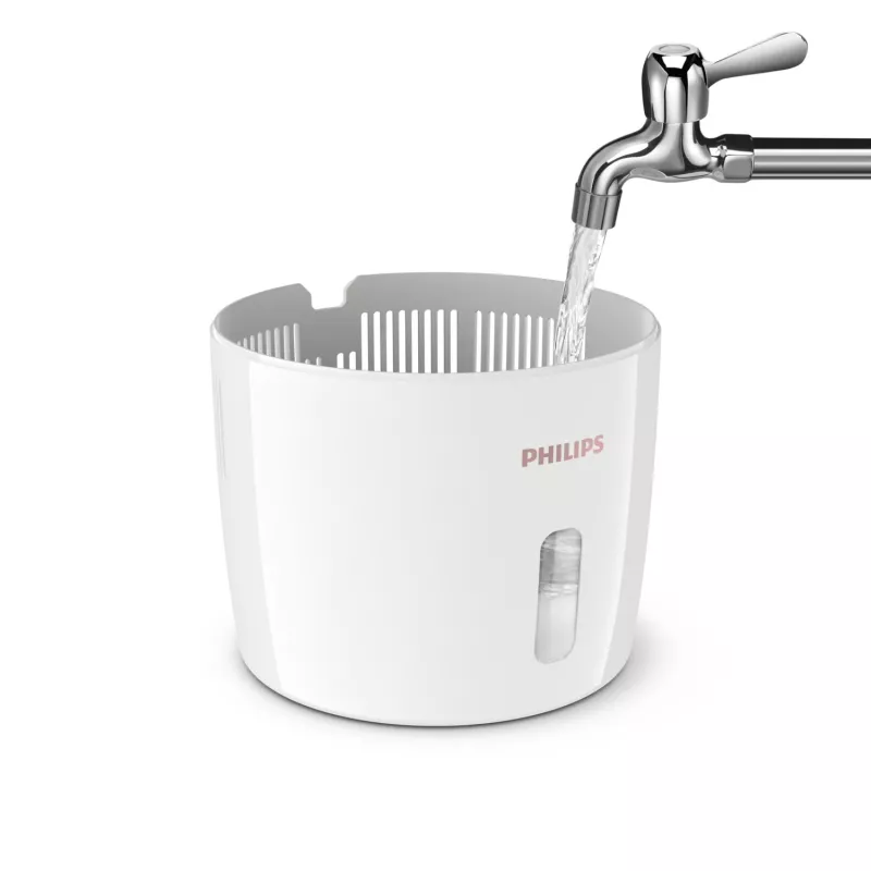 Humidifier Philips HU2716/10 — 2 L tank, 17 W, 220–240 V, white/rose gold, compact 220×220×350 mm