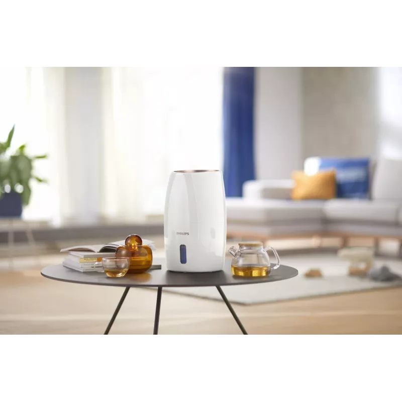 Humidifier Philips HU2716/10 — 2 L tank, 17 W, 220–240 V, white/rose gold, compact 220×220×350 mm