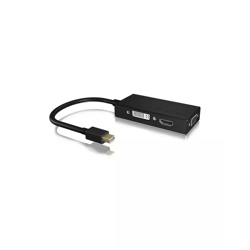 ICY BOX IB-AC1032 Mini DisplayPort DVI-D + VGA (D-Sub) + HDMI Black