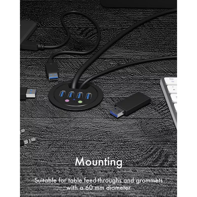 ICY BOX IB-HUB1403A socket-outlet Black