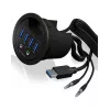 ICY BOX IB-HUB1403A socket-outlet Black