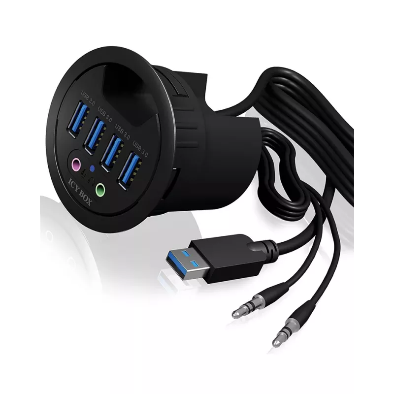 ICY BOX IB-HUB1403A socket-outlet Black
