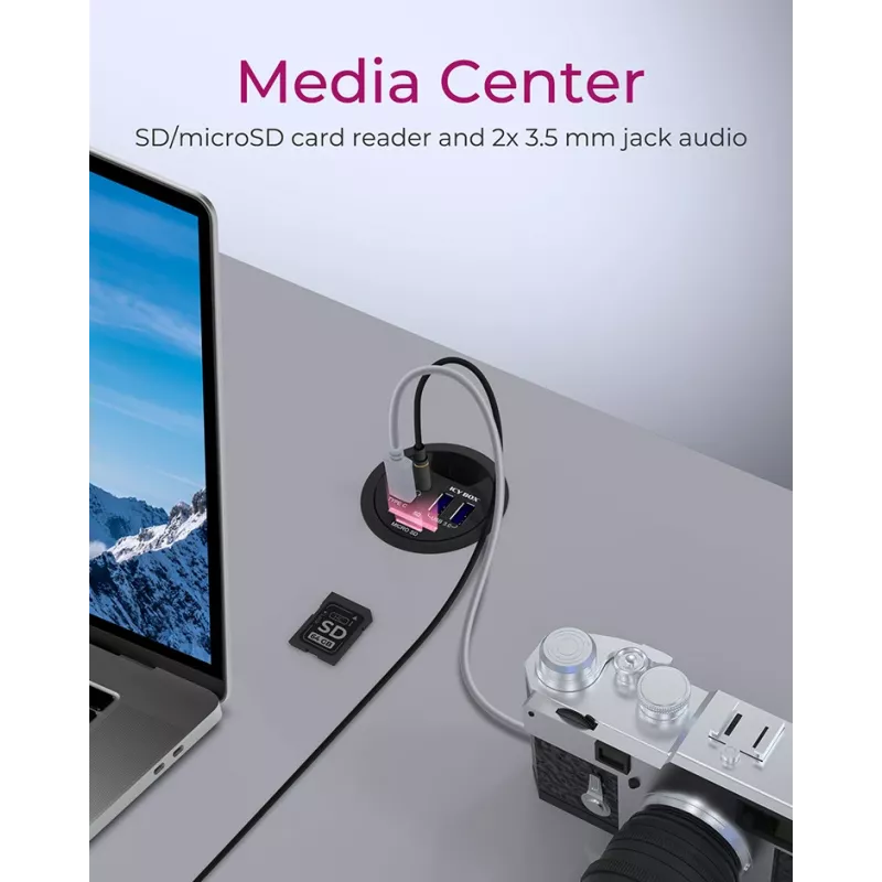 ICY BOX IB-HUB1404A socket-outlet Black
