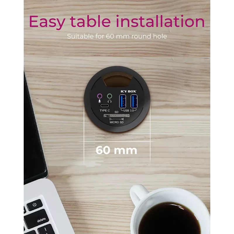 ICY BOX IB-HUB1404A socket-outlet Black