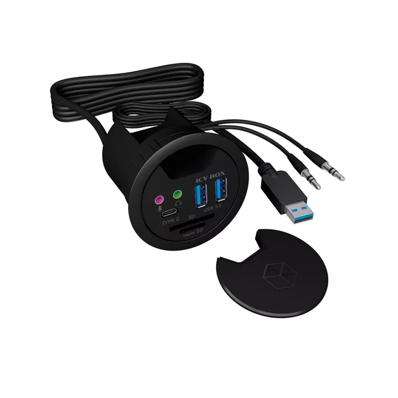 ICY BOX IB-HUB1404A socket-outlet Black