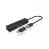 ICY BOX IB-HUB1439-LAN Wired USB 3.2 Gen 1 (3.1 Gen 1) Type-A Black