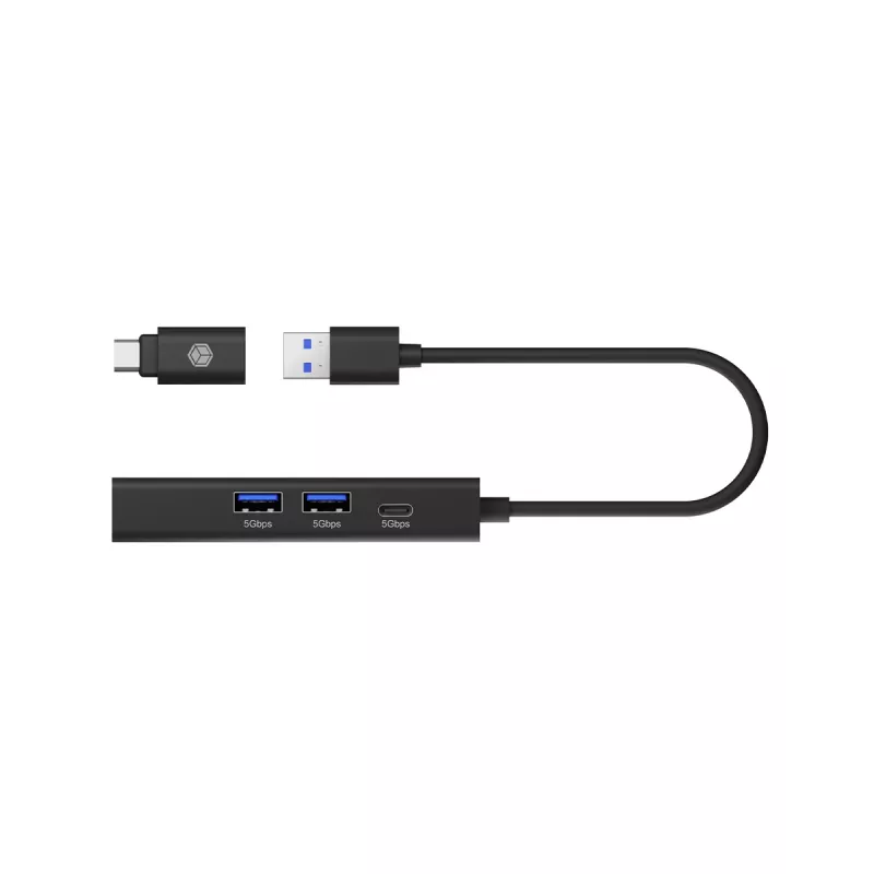 ICY BOX IB-HUB1439-LAN Wired USB 3.2 Gen 1 (3.1 Gen 1) Type-A Black