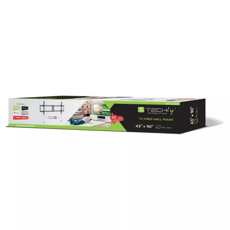 Techly Fixed Wall Mount Bracket LED TV LCD 43-90 inch
