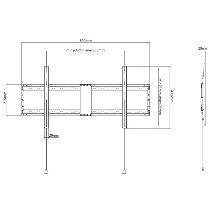 Techly Fixed Wall Mount Bracket LED TV LCD 43-90 inch