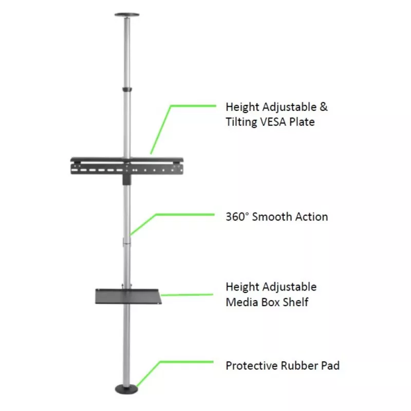 Techly ICA-TR32 TV mount/stand 177.8 cm (70 inch) Silver