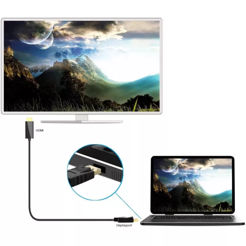 Techly Converter Cable 2m DisplayPort to HDMI 1.2 4K ICOC DSP-H12-020
