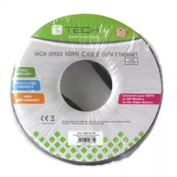 Techly 10m High Speed ​​HDMI Cable with Ethernet A/A M/M White ICOC HDMI-4-100WH