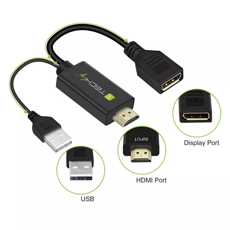Video Signal Converter Techly ICOC HDMI-DP12A 4096x2160 120Hz