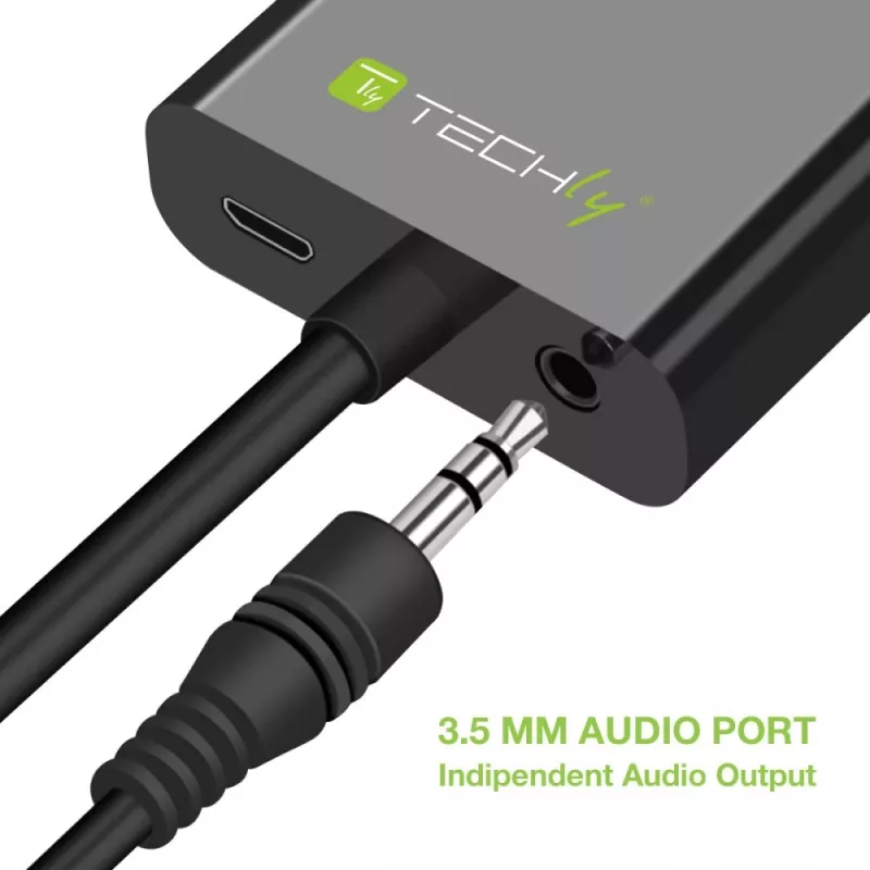 Techly Cable Adapter Converter HDMI to VGA with Micro USB and Audio IDATA HDMI-VGA2AU