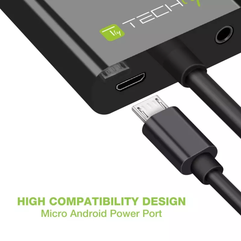 Techly Cable Adapter Converter HDMI to VGA with Micro USB and Audio IDATA HDMI-VGA2AU