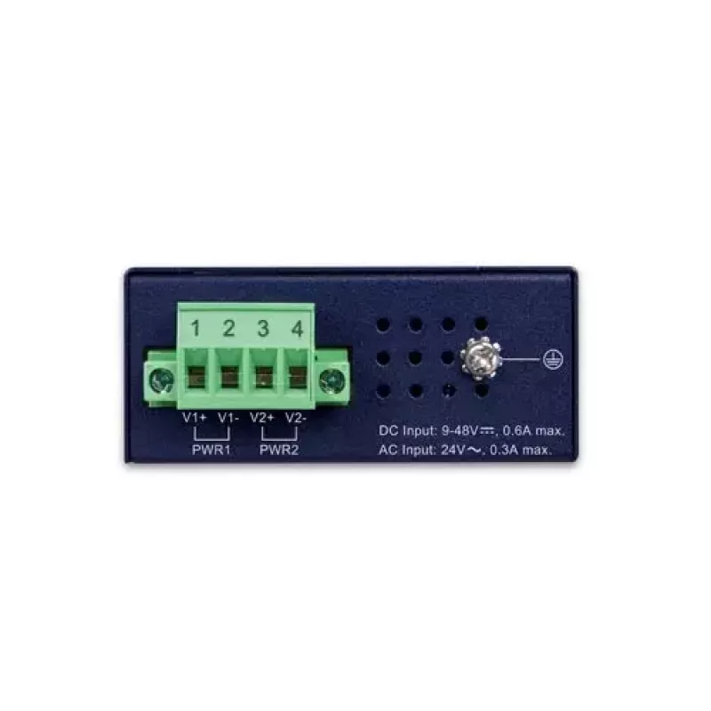 Unmanaged Gigabit Ethernet Switch PLANET IGS-510TF — 4 x 10/100/1000 Mbps, 10 Gbit/s switching, 9–48V DC, wall-mountable