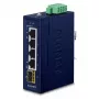 Unmanaged Gigabit Ethernet Switch PLANET IGS-510TF — 4 x 10/100/1000 Mbps, 10 Gbit/s switching, 9–48V DC, wall-mountable