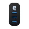 Techly IUSB3-HUB3-ROTB interface hub USB 3.2 Gen 1 (3.1 Gen 1) Type-A 5000 Mbit/s Black