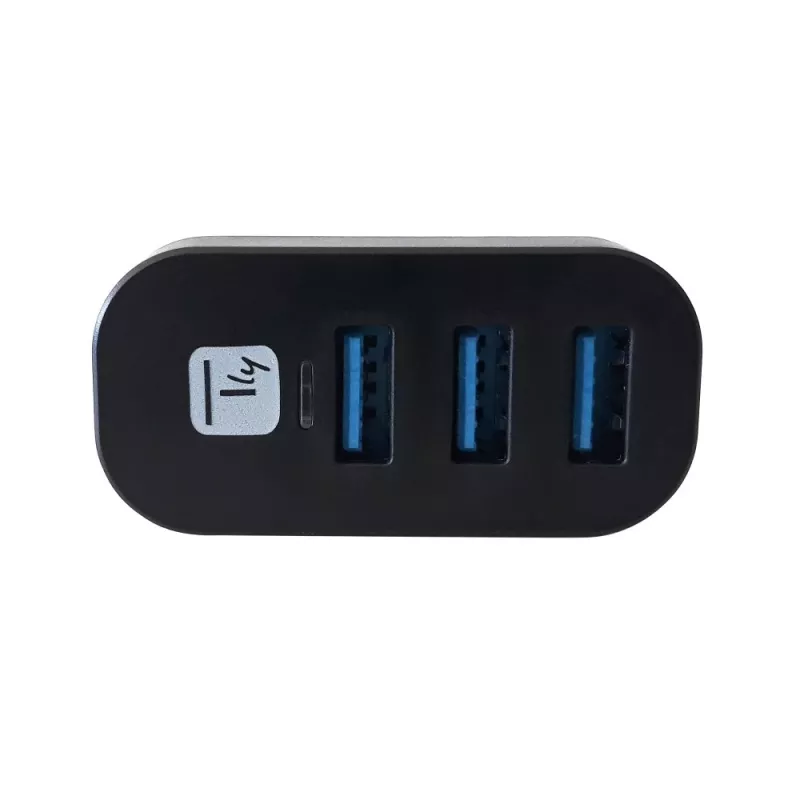 Techly IUSB3-HUB3-ROTB interface hub USB 3.2 Gen 1 (3.1 Gen 1) Type-A 5000 Mbit/s Black