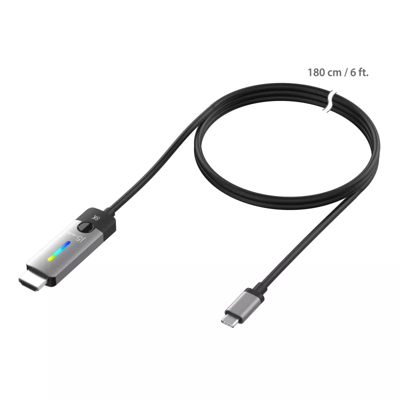 j5create JCC157-N USB-C to HDMI 2.1 8K Cable 1.79m