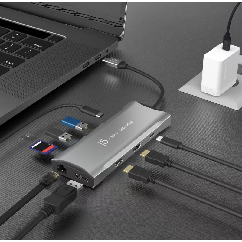 j5create JCD397-N 4K60 Elite USB-C Multi-Monitor Mini Dock Wired USB 3.2 Gen 1