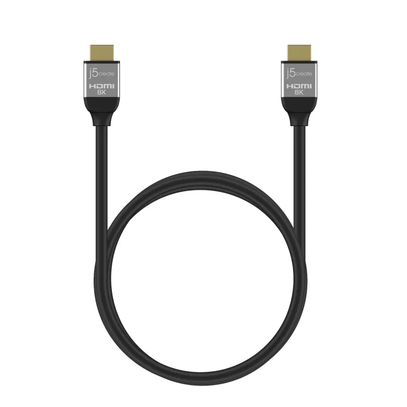 j5create JDC53 Ultra High Speed 8K UHD HDMI™ Cable, Black and Grey, 2 m