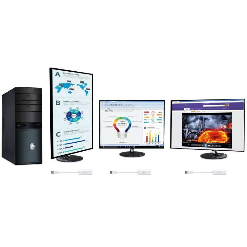 j5create JUA254 USB 3.0 HDMI Multi-Monitor Adapter, 3.2 Gen 1 (3.1 Gen 1), USB Type-A, HDMI output, 2048 x 1152 pixels