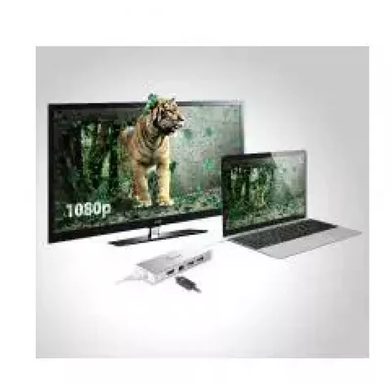 j5create JUD380 USB™ 3.0 Mini Dock, includes 1x HDMI port and 3x USB ports, Silver